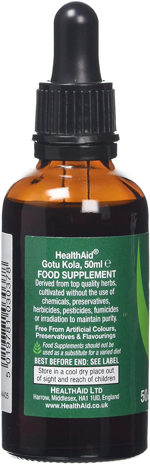HealthAid Gotu Kola (Hydrocotyle asiatica) Vegan Liquid 50ml - Image 2
