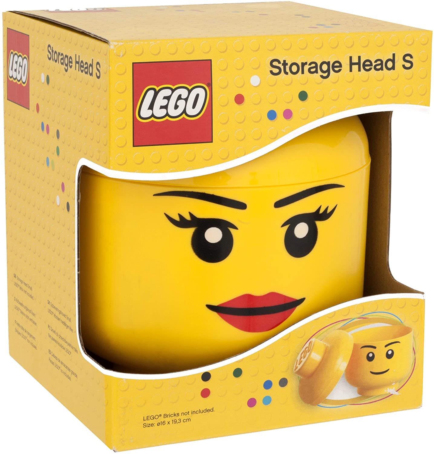 Lego Storage Head Small Girl, Yellow - Image 2