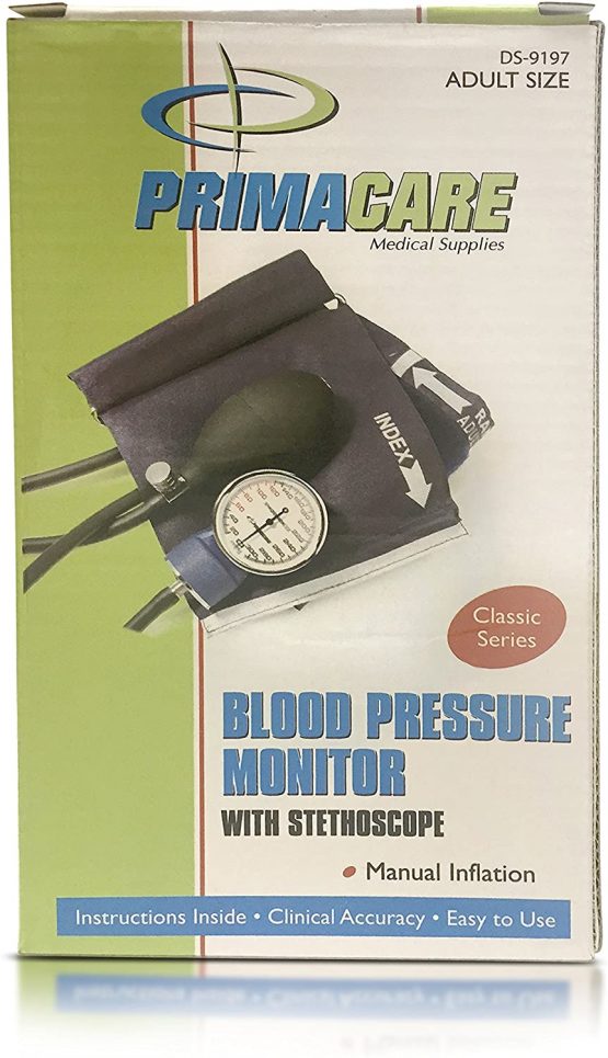 Primacare DS-9197-BK Professional Classic Series Manual Adult size Blood Pressure Kit, Emergency Bp kit with Stethoscope and Portable Leatherette Case, Nylon Cuff, Black - Image 4