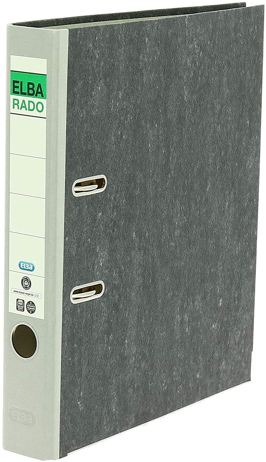 Elba Rado Ring Binder/Folder, Clouded Marble A4, Narrow (1 Item) Grey, gray, schmal (1 Stück)