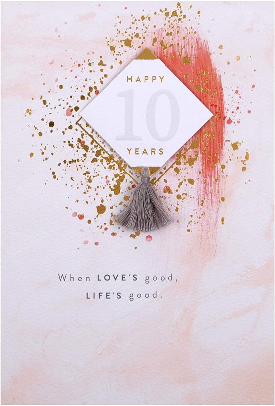 10th Wedding Anniversary Card from Hallmark - 3D Tag Design