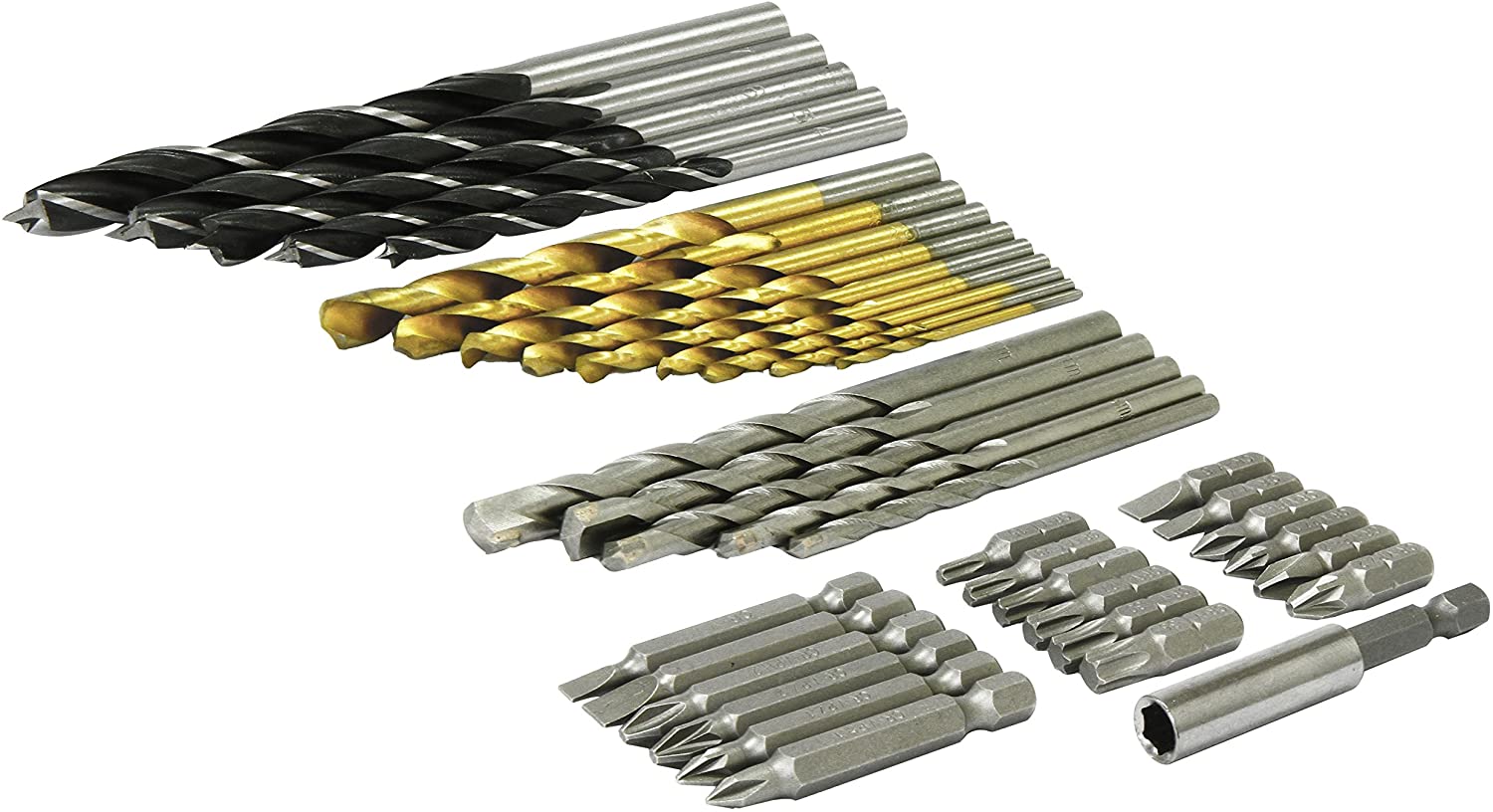 Rolson 48440 38 pc Drill Bit Set, Black
