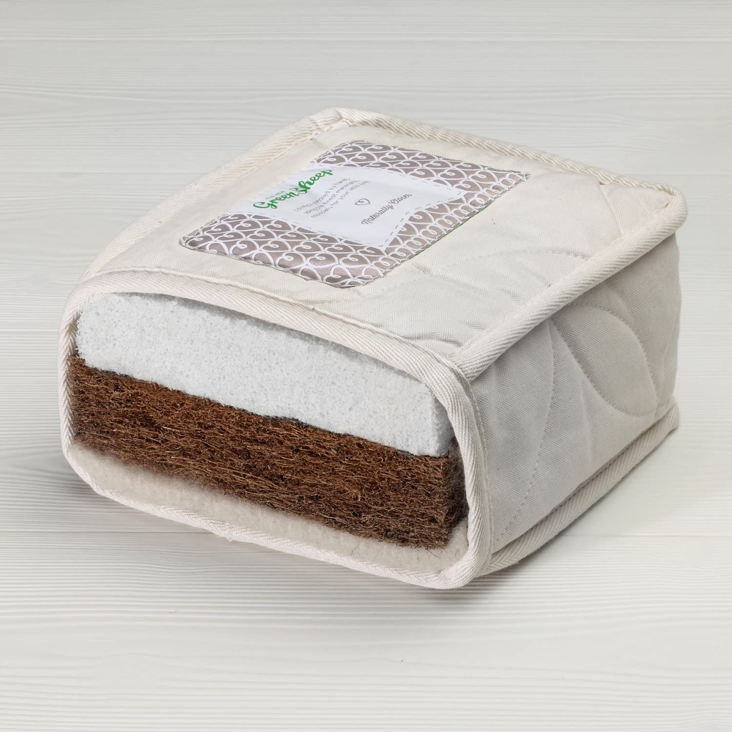 The Little Green Sheep Twist Cot Bed, Breathable Mattress for Babies and Toddlers 69 x 139 cm, Coconut Coir, Cotton, Wool - Image 2