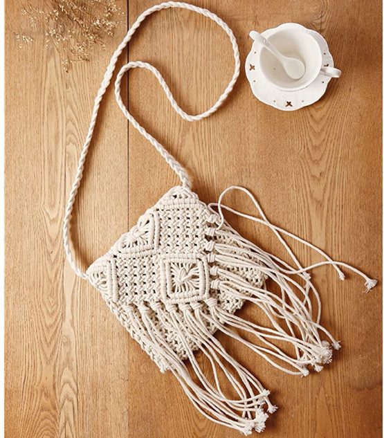 Millya Fringe Tassel Crossbody Shoulder Bag Straw Woven Handmade Boho Beach Travel Handbag for Women - Image 3