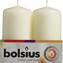 Bolsius pack 4 Pillar Candles Regular, "Ivory 50 mm Width"