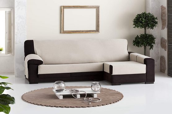 Eysa Constanza chaise longue cover 290 cm right, front view, color 01-linen, Cotton, 37 x 9 x 29 cm - Image 3