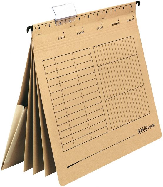 Herlitz UNIREG A4 Manilla Card-Board Hanging File - Buff (5 Pieces)