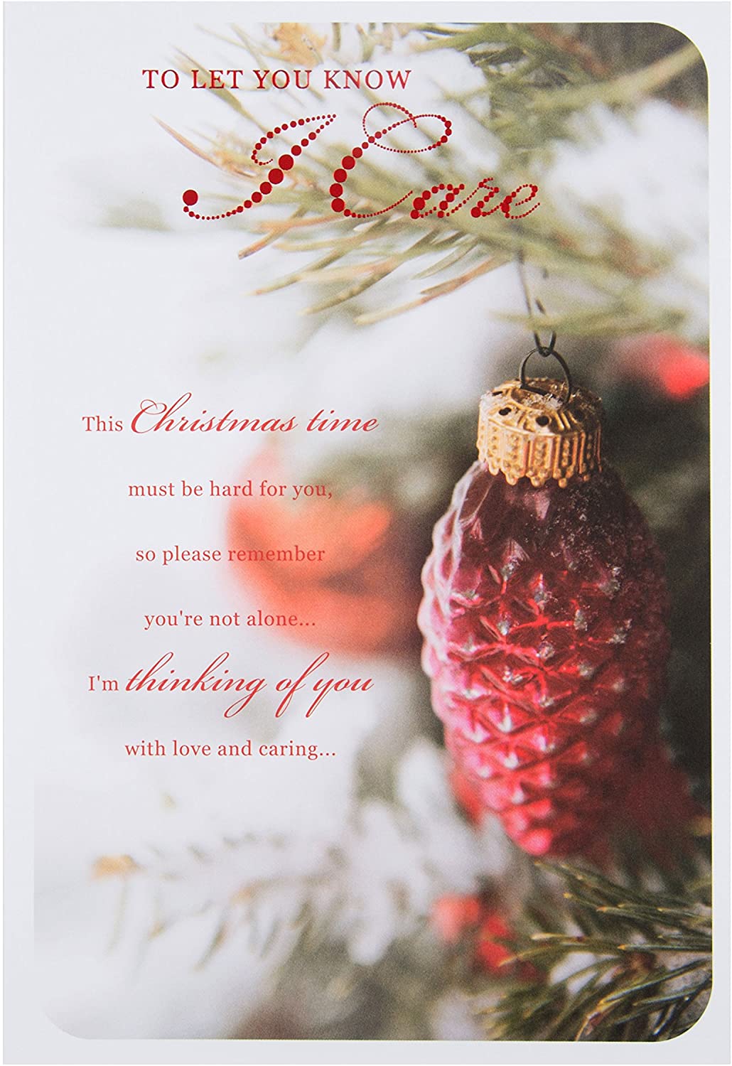 Hallmark Medium "I Care" Christmas Card, Red