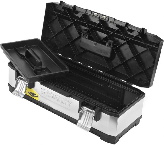 STANLEY Galvanised Toolbox Chest with Heavy Duty Metal Hinge, Portable Tote Tray for Tools and Small Parts, 26 Inch, 1-95-620 - Image 4