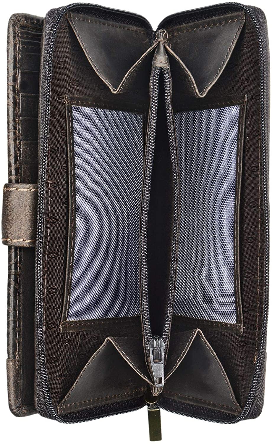 STILORD 'Greta' Vintage Leather Purse Wallet with Flower Embossment with Coin Storage 13 EC-Cards Horizontal Cow Hide Leather - Image 4