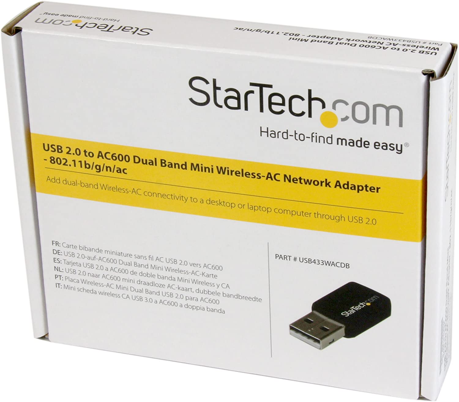 StarTech.com USB 2.0 AC600 Mini Dual Band Wireless-AC Network Adapter, 1T1R 802.11ac WiFi Adapter - Image 4