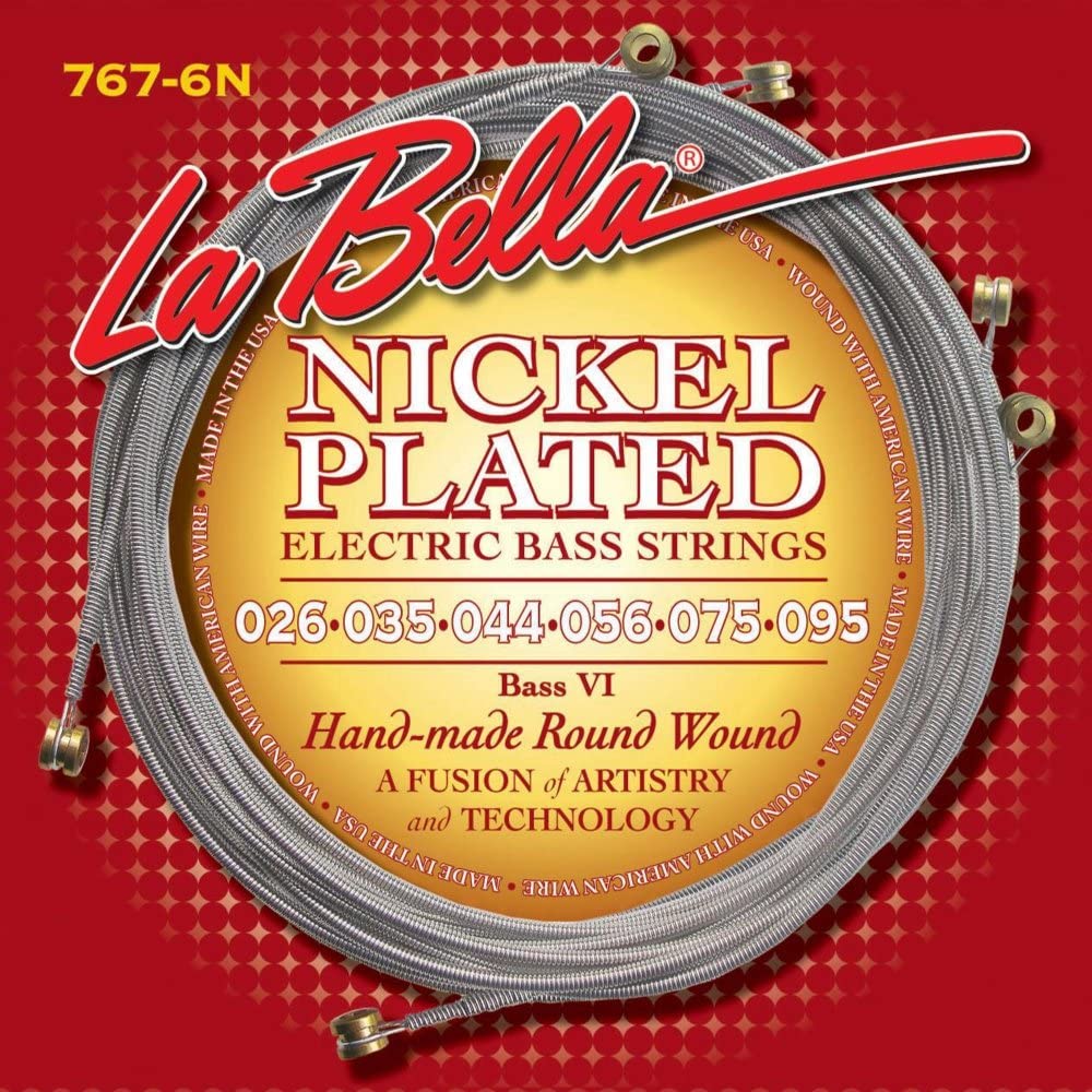 La Bella 767-6N Bass VI nickel roundwound 026/095, Schwarzes