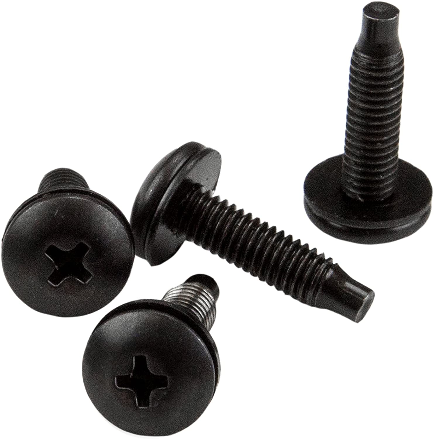 StarTech 50-Pack 10-32 19mm Screws,Mounting Screws for 19" or 10" Server Racks, Cabinets and Enclosures, Black - TAA