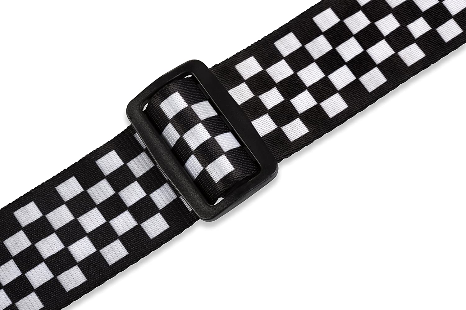 Levy's 2-inch Polyester Guitar Strap - Black/White Chequered, Black/Whitechequered, 2 inch - Image 3