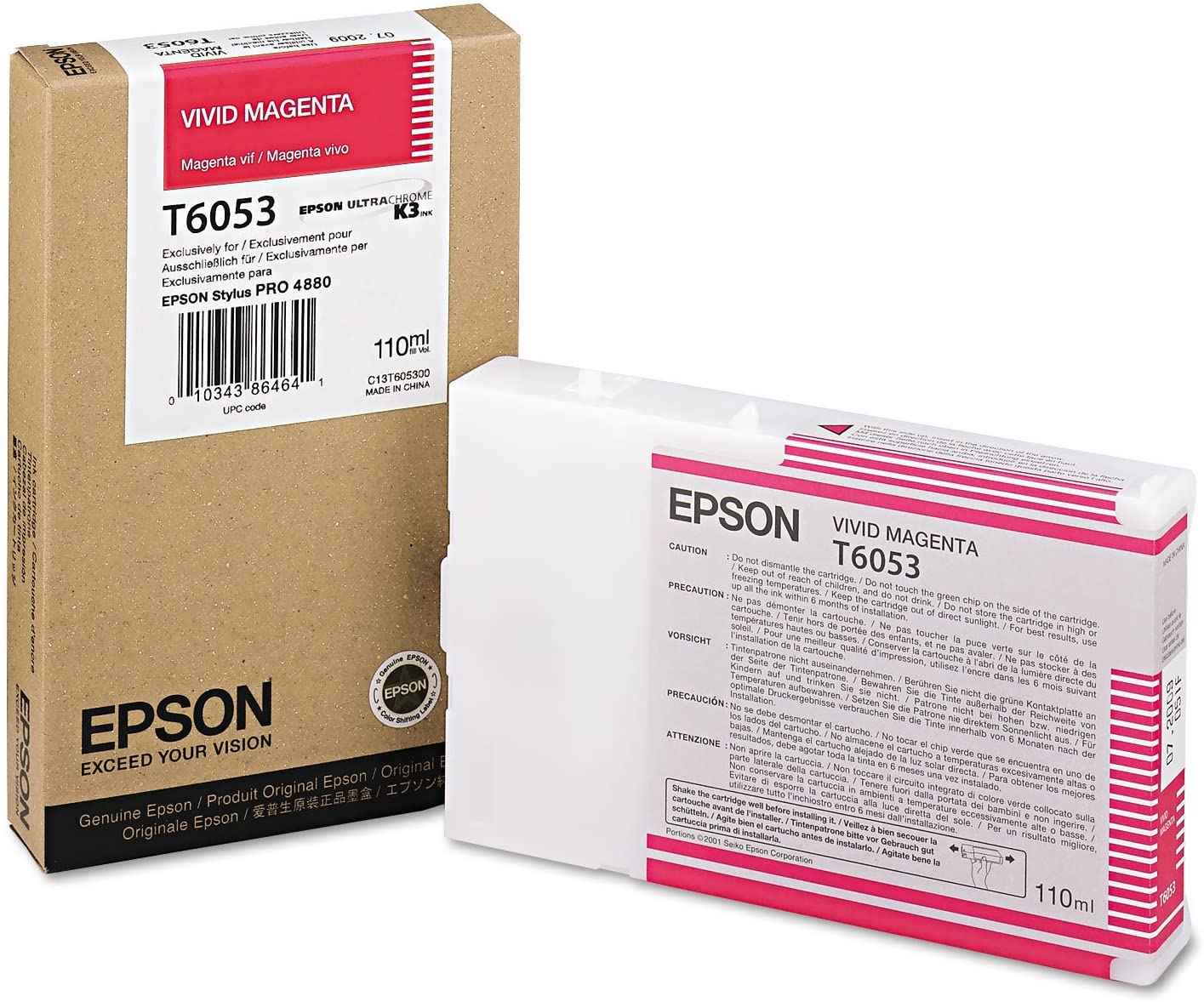 Epson C13T605300 ST PRO4880 Ink Cartridge, 110 ml, Vivid Magenta