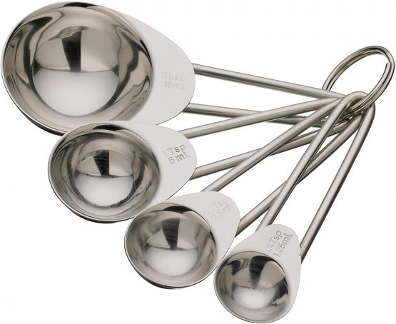 KitchenCraft Stainless Steel Measuring Spoons Set, 4 Pieces