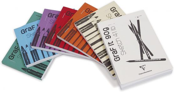 Clairefontaine 96730C Graf It White Sketch Pad, 90 g, A6, 80 Sheets - Blue Cover - Image 2