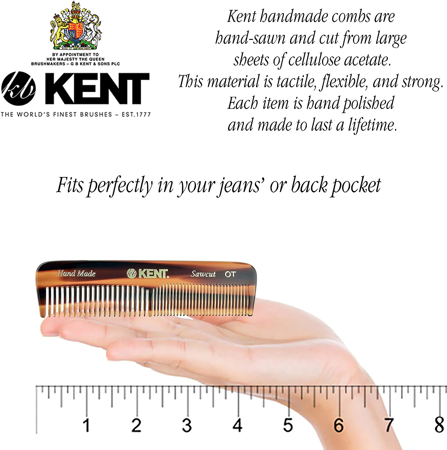 Kent Handmade A OT Pocket Comb - Image 3