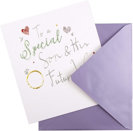 Son & Future Wife Engagement Card from The Hallmark Studio - Contemporary Design with Embossed Foiled Lettering - Image 2