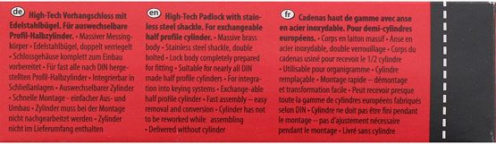 Burg-Guardian padlock carcass without brass cylinder, 1 piece, 116 pcs 50 stainless steel - Image 4