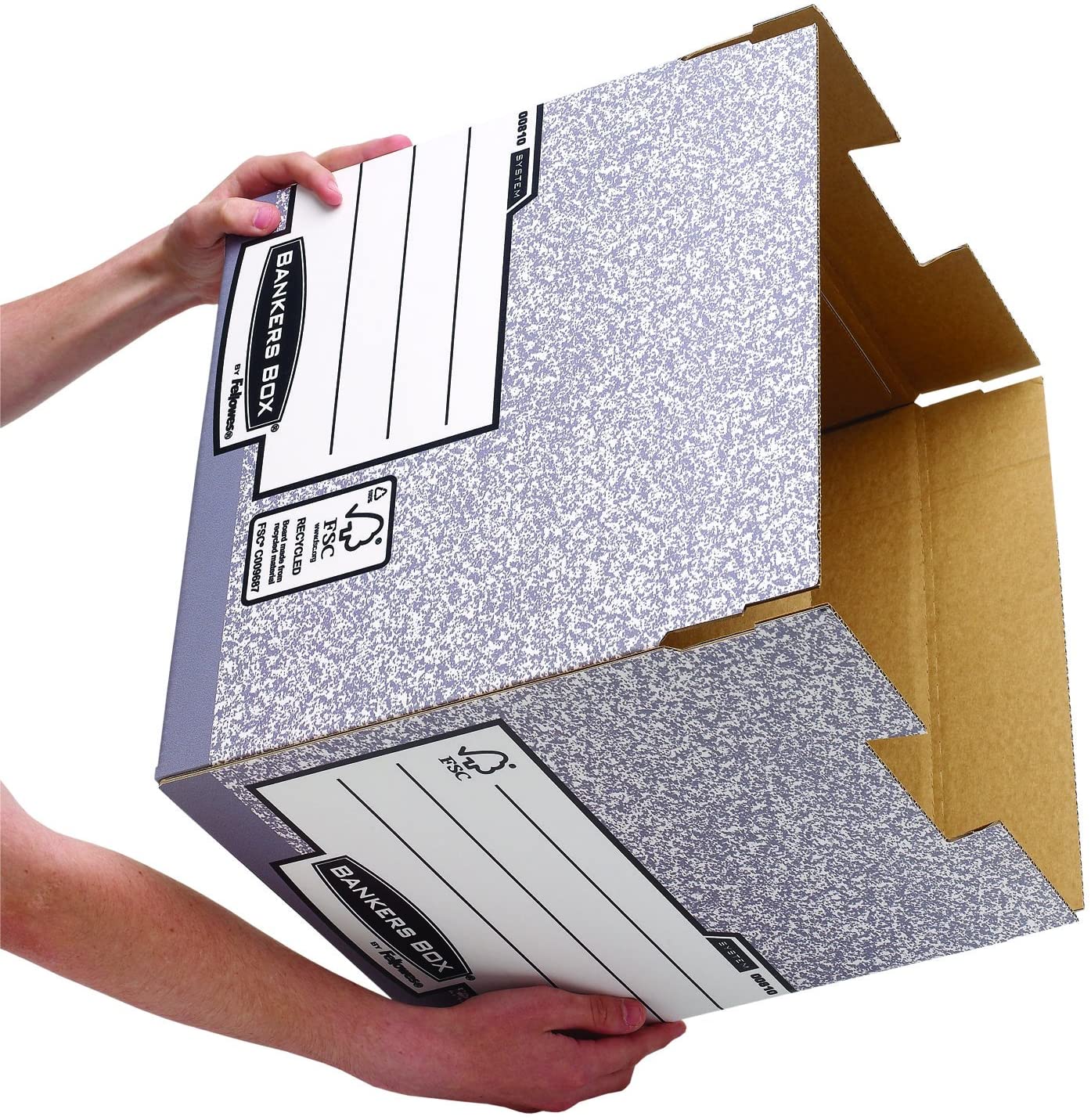 Bankers Box System Large Storage Box with Fastfold Grey, Pack of 10