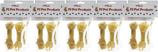 PJ Pet Poducts Rawhide Knotted Bones 10cm 20 x 30 g (10 x pack of 2, 20 bones) - Image 4