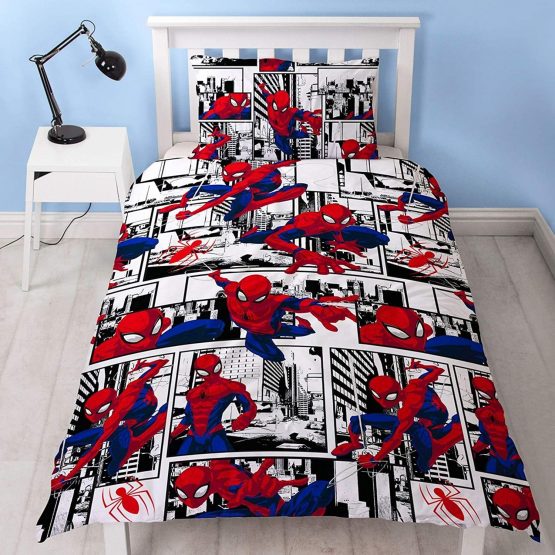 Ultimate Spiderman Metropolis Single Duvet Cover  Reversible Two Sided Design  Kids Bedding 