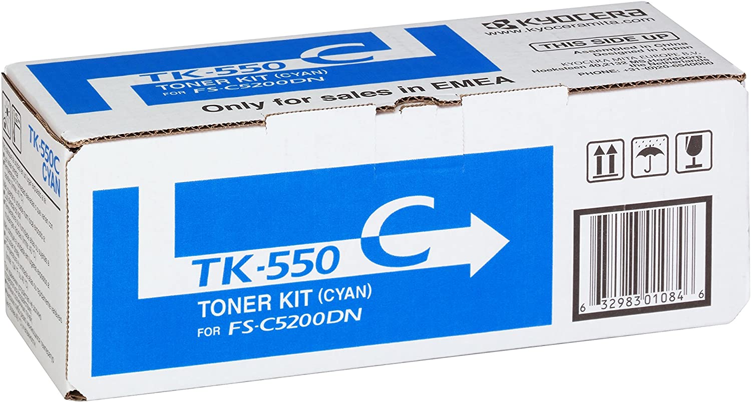 Kyocera TK-550C Toner Cyan, 6,000 Pages, Original Premium Printer Cartridge 1T02HMCEU0 for ECOSYS FS-C5200DN - Image 2
