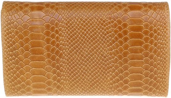 Girly Handbags Italian Leather Snake Print Suede Clutch Bag - Image 3