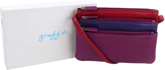 Graffiti/Golunski Small Leather Cross over Body Bag Style 7156 multi - Image 2