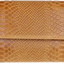Girly Handbags Italian Leather Snake Print Suede Clutch Bag