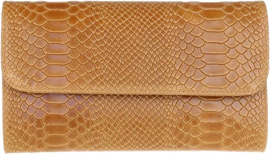 Girly Handbags Italian Leather Snake Print Suede Clutch Bag