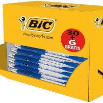 BIC Atlantis Classic Retractable Ballpoint Pens Medium Tip (1 mm) - Blue, Box of 30 + 6