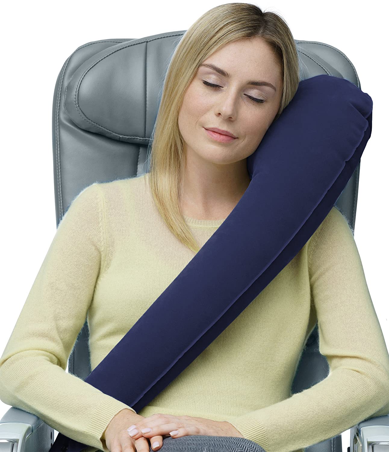 TRAVELREST Ultimate Travel Neck and Body Pillow, Unparalled Support Design, Essentail for Bus Train, Airplane, Office - Image 2