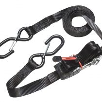 Master Lock 3056EURDAT Ratchet Tie Down Strap with S-Hooks, Reflective and Black, 4,25 m x 25 mm Strap, Pack of 4