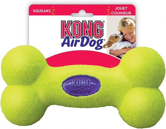 KONG - AirDog Squeaker Bone - Squeaky Bounce and Fetch Toy, Tennis Ball Material - For Medium Dogs - Image 3
