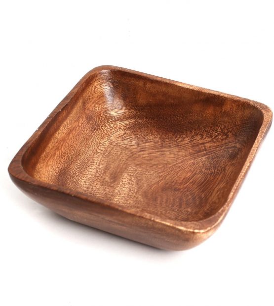 Premier Housewares Small Dark Brown Wooden Fruit Bowl Salad Bowl Serving Bowl Large Bowl Bamboo Fruit Bowl Salad Bowl & Servers 5 cm x 15 cm x 15 cm - Image 3
