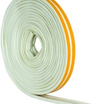 STORMGUARD White 05SR034010MW 10m EPDM 'P' Profile Self-Adeshive Rubber Draught Excluder, L-10 Metres W-9mm H-5mm