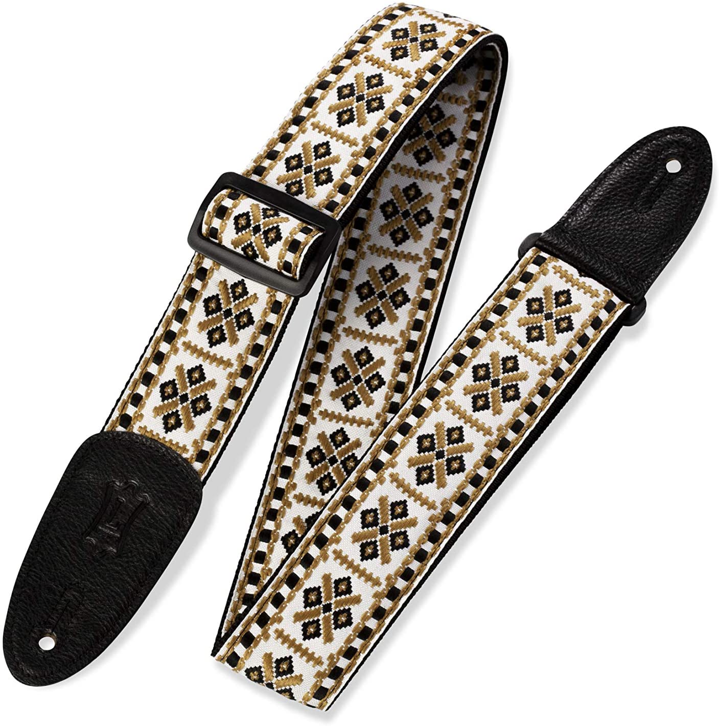 Levy's M8HT-07 2 inch Style 07 60's Style Hootenanny Jacquard Weave Guitar Straps with Leather Back