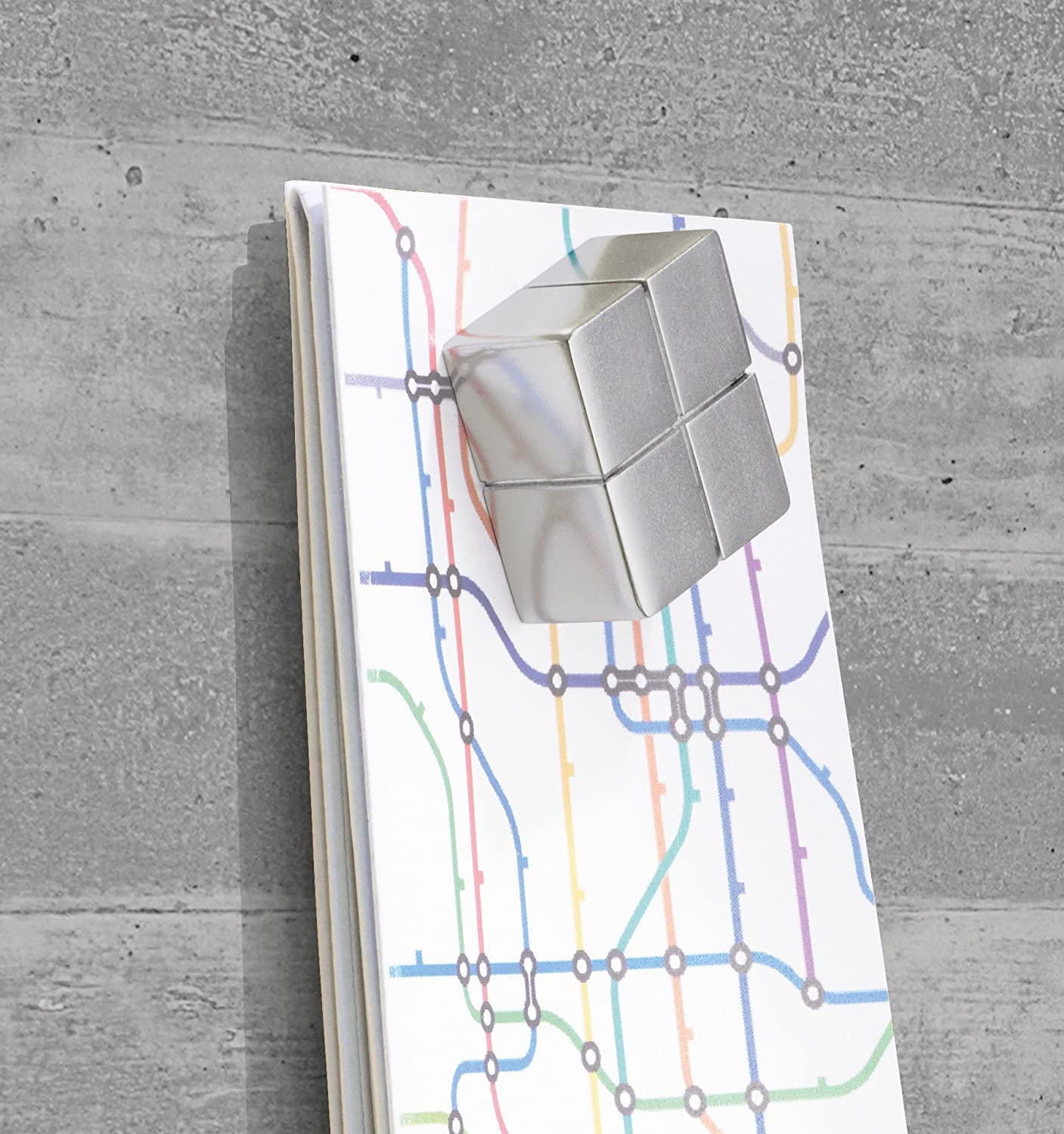 SIGEL GL248 Premium Glass magnetic Board, glossy surface, 130 x 55 cm, easy mounting, Grey - Artverum, gray concrete - Image 4