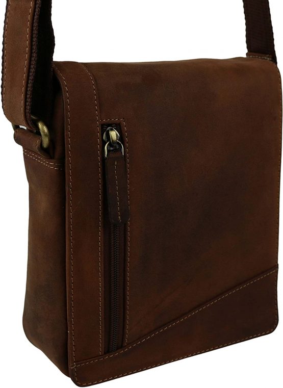 Ladies Mens Oiled Leather Cross Body/Shoulder Bag by Visconti; Merlin Travel - Image 2