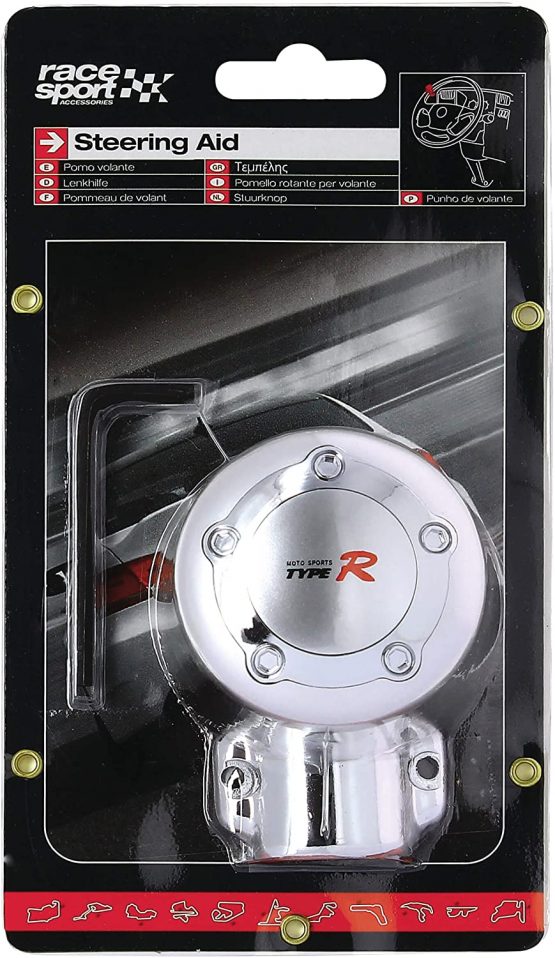 Race Sport 2707096 Type R Aluminium Chrome Car Steering Wheel Aid Knob Power Handle - Image 2