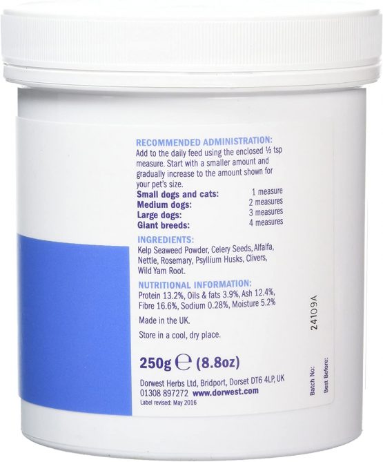 Dorwest Herbs Keepers Mix Powder for Dogs and Cats 250g - Perfect raw feeding supplement, 8 nutritious pure herbs for all round herbal health - Image 3