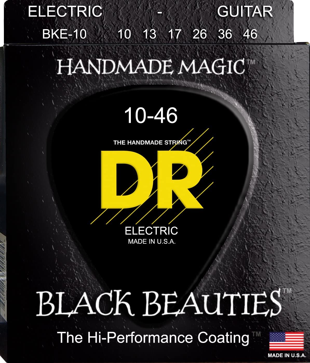 DR Strings BLACK BEAUTIES™ - BLACK Coloured Electric Guitar Strings: Medium 10-46