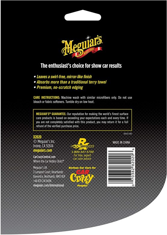 Meguiar's X2020EU Supreme Shine Microfibre Car Cleaning Towels (3 Pack), Yellow - Image 3