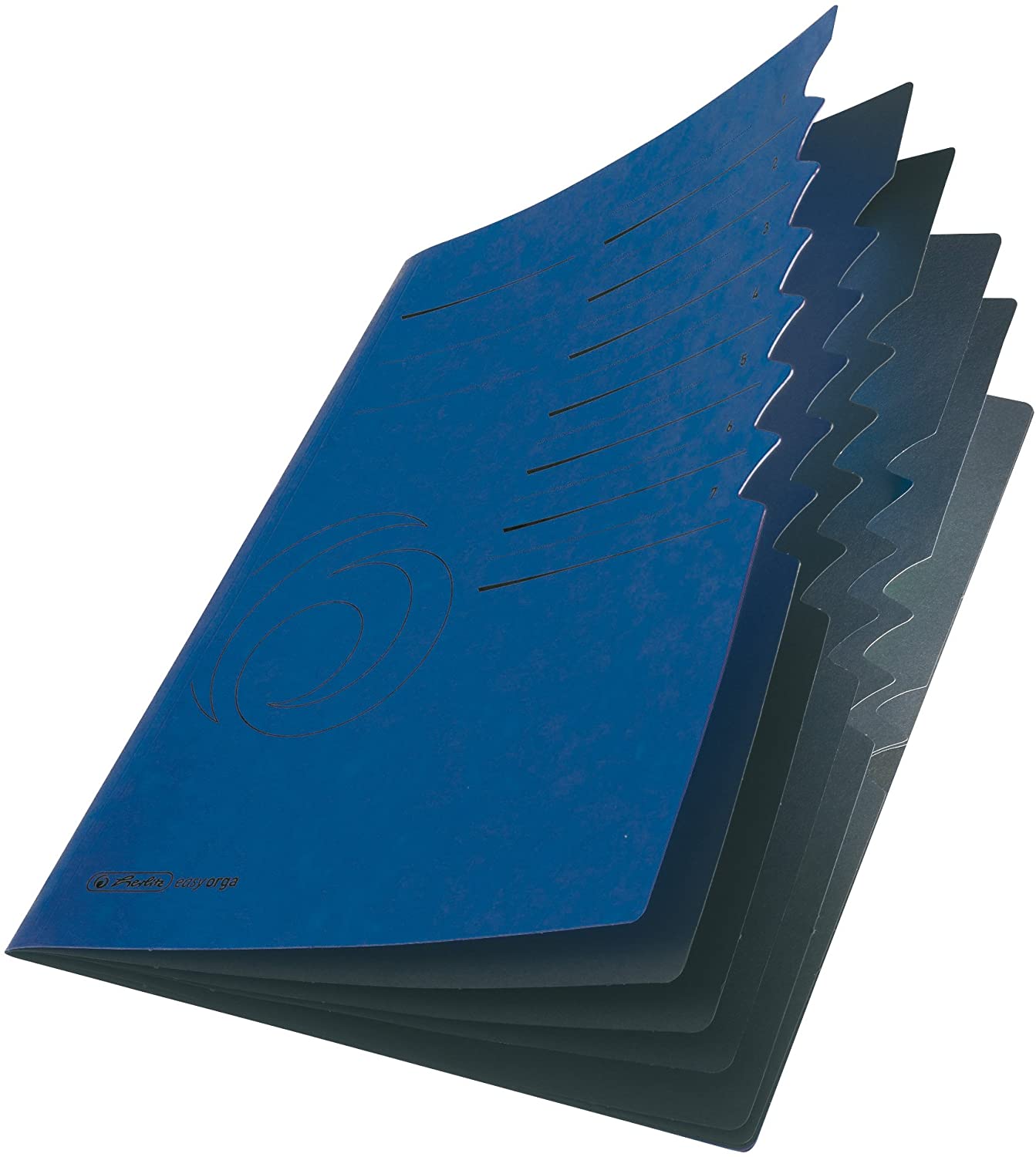 Herlitz Colorspan Part File Manilla Elasticated with Index Tabs 7-Part A4 Blue Ref 10843050, 1-7 - Image 2