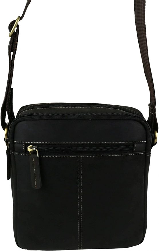 Ladies Mens Small Oiled Leather Cross Body Bag by Visconti; Merlin Travel - Image 3