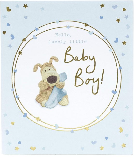 Baby Boy Congratulations Card - New Baby Card - Sweet Boofle Design