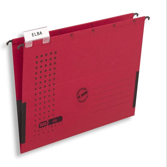 Elba Chic Ultimate 85743RO Suspension File with Closed Sides and Linen Edge Protectors Pack of 25 Red - Image 2