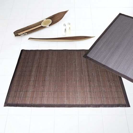 Ridder 7951338 wooden bath mat approx. 60 x 90 cm, Bamboo, dark brown